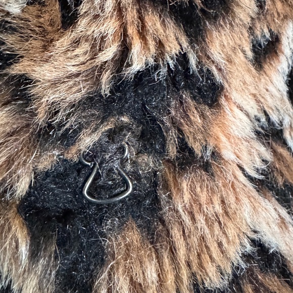 Free People Leopard Faux Fur Teddy Jacket Oversized Small - Picture 4 of 11